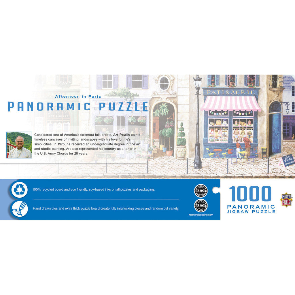 Jigsaw Puzzle Panoramic - Afternoon in Paris 1000 Piece Puzzle By Art Poulin